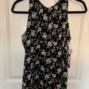 Vince Camuto Black Floral Tank Top
